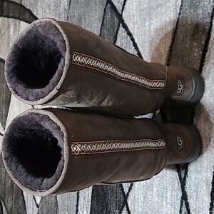 UGG AUSTRALIA ULTIMATE TALL BRAID CHOCOLATE BOOT
